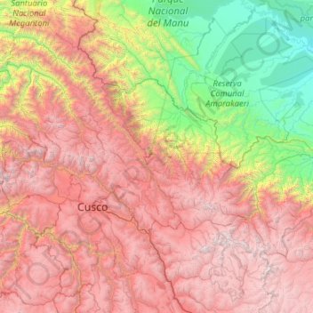 Province of Paucartambo topographic map, elevation, terrain