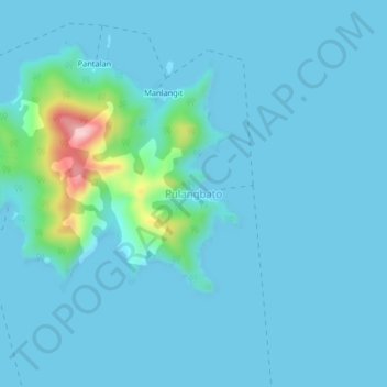 Pulangbato topographic map, elevation, terrain
