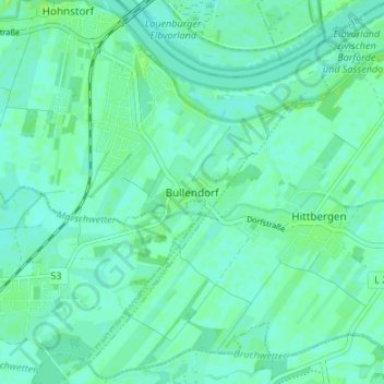 Bullendorf topographic map, elevation, terrain