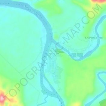 Camisea topographic map, elevation, terrain