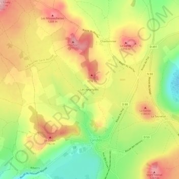 Les Amargiers topographic map, elevation, terrain