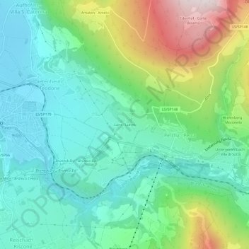 Lunes topographic map, elevation, terrain