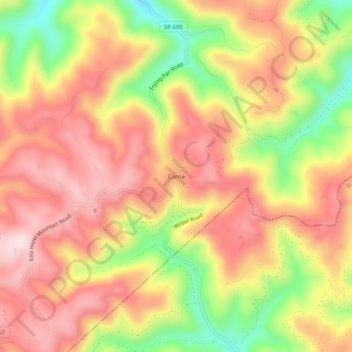 Carrie topographic map, elevation, terrain