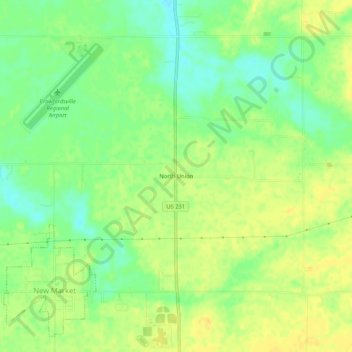 North Union topographic map, elevation, terrain