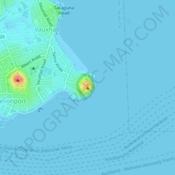 North Head topographic map, elevation, terrain