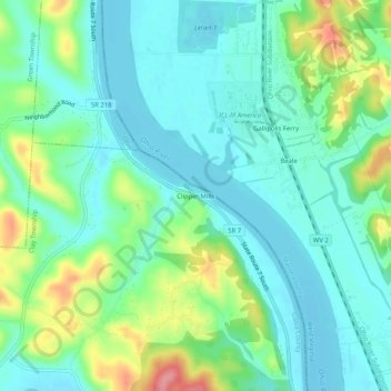 Clipper Mills topographic map, elevation, terrain