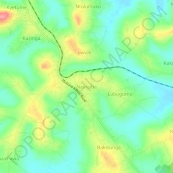 Namaiba topographic map, elevation, terrain