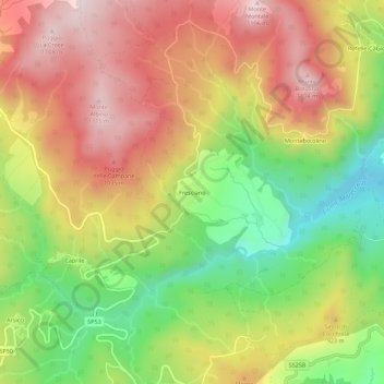 Fresciano topographic map, elevation, terrain