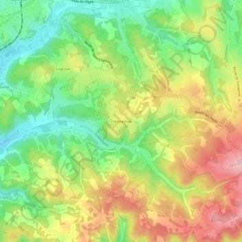 Campagnac topographic map, elevation, terrain