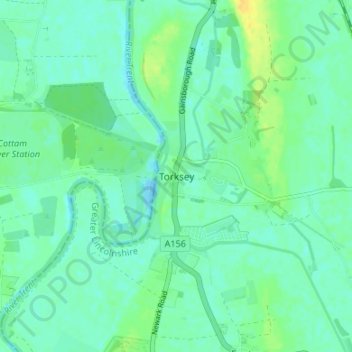 Torksey topographic map, elevation, terrain