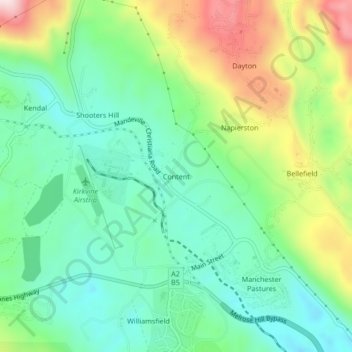 Content topographic map, elevation, terrain