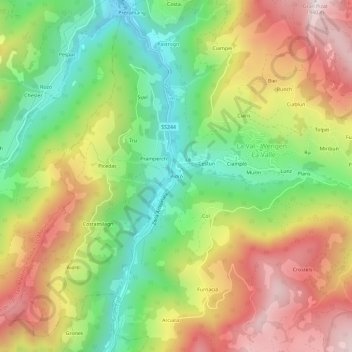 Pederoa topographic map, elevation, terrain