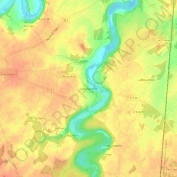 La Richardière topographic map, elevation, terrain