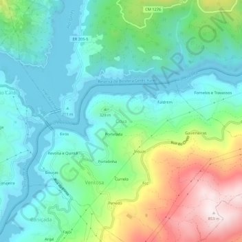 Cova topographic map, elevation, terrain