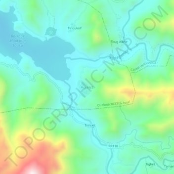 Agawz topographic map, elevation, terrain