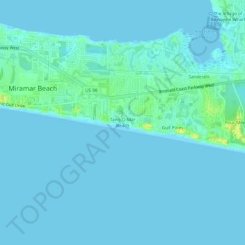 Tang-O-Mar Beach topographic map, elevation, terrain