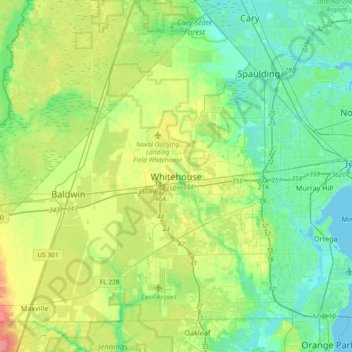 Whitehouse topographic map, elevation, terrain