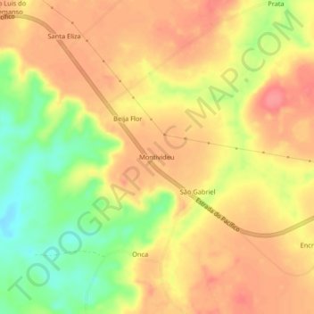 Montivideu topographic map, elevation, terrain