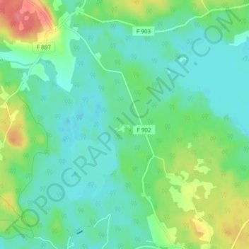 Fluxerum topographic map, elevation, terrain