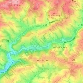 Herchenrath topographic map, elevation, terrain