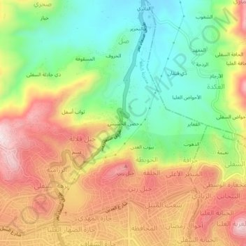 Hisn al Hashish topographic map, elevation, terrain