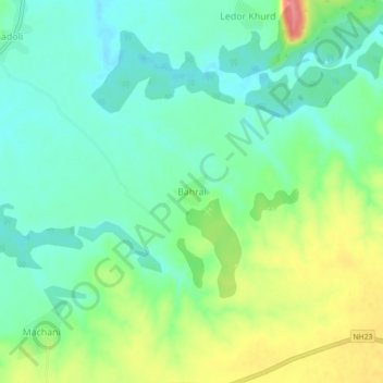 Bahrai topographic map, elevation, terrain