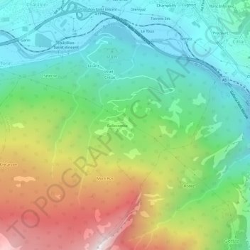 Pery topographic map, elevation, terrain