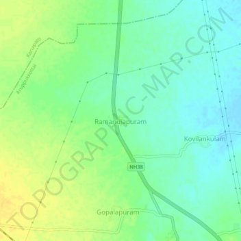 Ramanujapuram topographic map, elevation, terrain