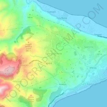 Faro Superiore topographic map, elevation, terrain