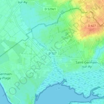 Salnel topographic map, elevation, terrain