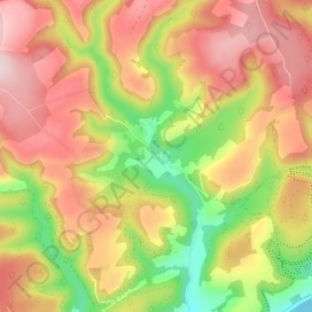Gwernogle topographic map, elevation, terrain