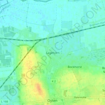 Sagehorn topographic map, elevation, terrain