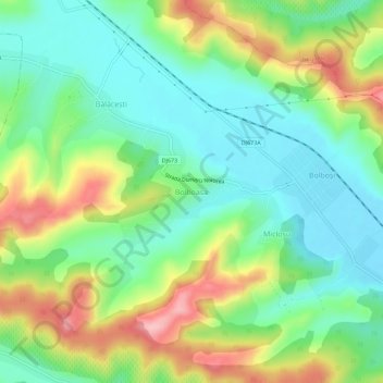 Bolboasa topographic map, elevation, terrain