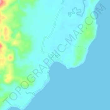 Diniog topographic map, elevation, terrain