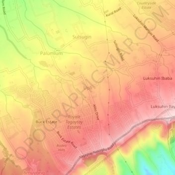 Upli topographic map, elevation, terrain