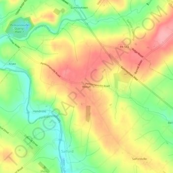 Woxall topographic map, elevation, terrain