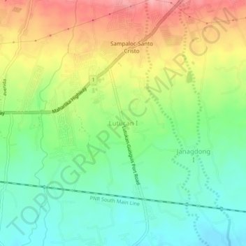 Lutucan I topographic map, elevation, terrain