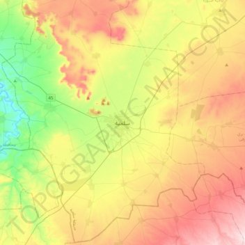 As-Salamiye topographic map, elevation, terrain