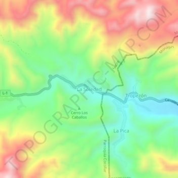 La Soledad topographic map, elevation, terrain