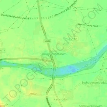 Janappanchataram topographic map, elevation, terrain