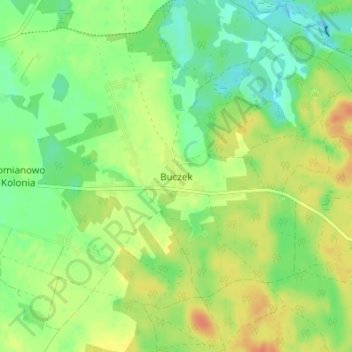 Buczek topographic map, elevation, terrain