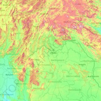 Nong Khai Province topographic map, elevation, terrain