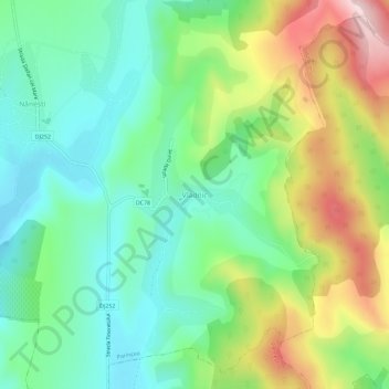 Vladnic topographic map, elevation, terrain