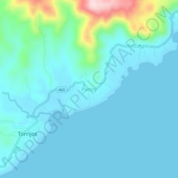 Poctoy topographic map, elevation, terrain