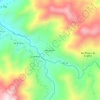 Marianitas topographic map, elevation, terrain