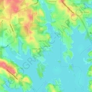 Scoutland topographic map, elevation, terrain