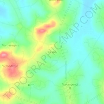 Kizima topographic map, elevation, terrain