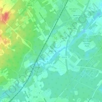 Deans topographic map, elevation, terrain
