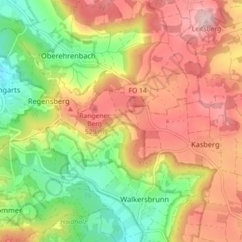 Rangen topographic map, elevation, terrain