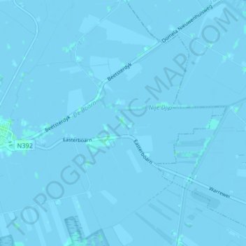 Oosterboorn topographic map, elevation, terrain